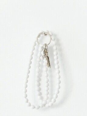 Ina Seifarr Beaded Keychain with White Beads Perlan